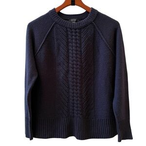 J. Crew Vintage Navy Cable Knit Sweater